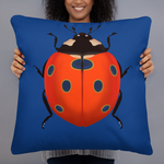 Bright Ladybug Blue Basic Pillow