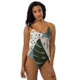 Summer Paradise Monstera Leaf One-Piece Swimsuit