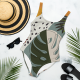 Summer Paradise Monstera Leaf One-Piece Swimsuit