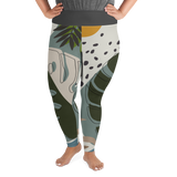 Plus Size Summer Paradise Monstera Leaf Leggings