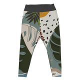 Plus Size Summer Paradise Monstera Leaf Leggings