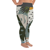 Plus Size Summer Paradise Monstera Leaf Leggings