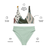 Summer Paradise Monstera Leaf Recycled High-Waisted Bikini