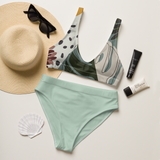 Summer Paradise Monstera Leaf Recycled High-Waisted Bikini