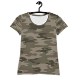 Camo Print Women's Athletic T-Shirt
