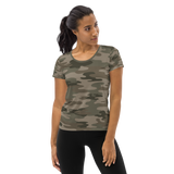Camo Print Women's Athletic T-Shirt