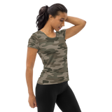 Camo Print Women's Athletic T-Shirt