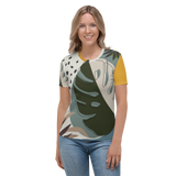 Summer Paradise Monstera Leaf Crew Neck T-Shirt