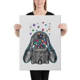 Astronaut With Balls Of Planets Light Gray Canvas