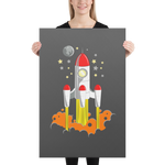 Space Rocket Gray Canvas