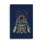 Astronaut With Balls Of Planets Navy Canvas
