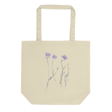 Purple Flowers Immortelle Watercolor Eco Tote Bag
