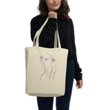 Purple Flowers Immortelle Watercolor Eco Tote Bag