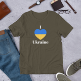 I Love Ukraine Flag Support Ukraine Unisex Premium T-Shirt